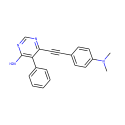 CN(C)c1ccc(C#Cc2ncnc(N)c2-c2ccccc2)cc1 ZINC000014955890