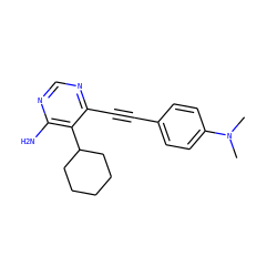 CN(C)c1ccc(C#Cc2ncnc(N)c2C2CCCCC2)cc1 ZINC000028646456