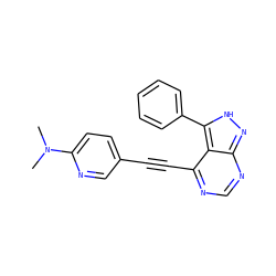 CN(C)c1ccc(C#Cc2ncnc3n[nH]c(-c4ccccc4)c23)cn1 ZINC000028352846
