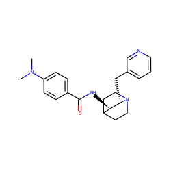 CN(C)c1ccc(C(=O)N[C@@H]2C3CCN(CC3)[C@H]2Cc2cccnc2)cc1 ZINC000034136723