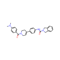 CN(C)c1ccc(C(=O)N2CC=C(c3ccc(NC(=O)N4Cc5ccccc5C4)cc3)CC2)cc1 ZINC000167118505