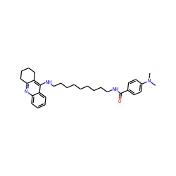 CN(C)c1ccc(C(=O)NCCCCCCCCCNc2c3c(nc4ccccc24)CCCC3)cc1 ZINC000473108279