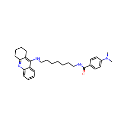 CN(C)c1ccc(C(=O)NCCCCCCCNc2c3c(nc4ccccc24)CCCC3)cc1 ZINC000473097060