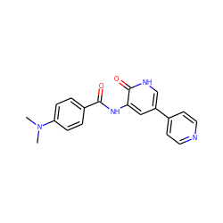 CN(C)c1ccc(C(=O)Nc2cc(-c3ccncc3)c[nH]c2=O)cc1 ZINC000071316581