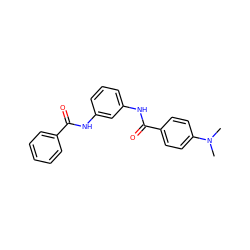 CN(C)c1ccc(C(=O)Nc2cccc(NC(=O)c3ccccc3)c2)cc1 ZINC000046001713