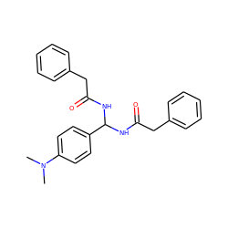 CN(C)c1ccc(C(NC(=O)Cc2ccccc2)NC(=O)Cc2ccccc2)cc1 ZINC000002380210