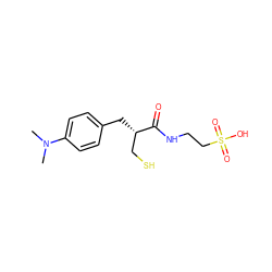 CN(C)c1ccc(C[C@@H](CS)C(=O)NCCS(=O)(=O)O)cc1 ZINC000013449826