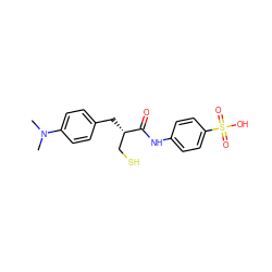 CN(C)c1ccc(C[C@@H](CS)C(=O)Nc2ccc(S(=O)(=O)O)cc2)cc1 ZINC000013449834