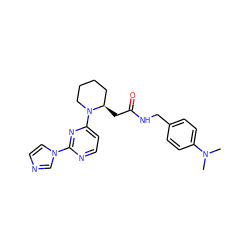 CN(C)c1ccc(CNC(=O)C[C@@H]2CCCCN2c2ccnc(-n3ccnc3)n2)cc1 ZINC000035271602