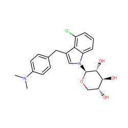 CN(C)c1ccc(Cc2cn([C@@H]3OC[C@@H](O)[C@H](O)[C@H]3O)c3cccc(Cl)c23)cc1 ZINC000066100407