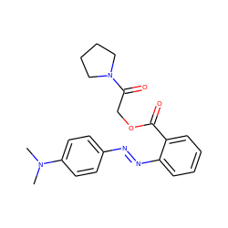 CN(C)c1ccc(N=Nc2ccccc2C(=O)OCC(=O)N2CCCC2)cc1 ZINC000254467452