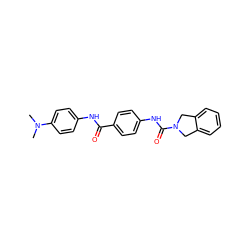 CN(C)c1ccc(NC(=O)c2ccc(NC(=O)N3Cc4ccccc4C3)cc2)cc1 ZINC000165926870