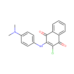 CN(C)c1ccc(NC2=C(Cl)C(=O)c3ccccc3C2=O)cc1 ZINC000000175659