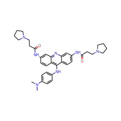 CN(C)c1ccc(Nc2c3ccc(NC(=O)CCN4CCCC4)cc3nc3cc(NC(=O)CCN4CCCC4)ccc23)cc1 ZINC000027519870