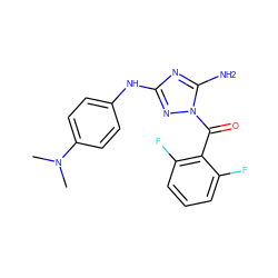 CN(C)c1ccc(Nc2nc(N)n(C(=O)c3c(F)cccc3F)n2)cc1 ZINC000064550102