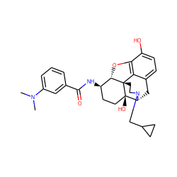 CN(C)c1cccc(C(=O)N[C@@H]2CC[C@@]3(O)[C@H]4Cc5ccc(O)c6c5[C@@]3(CCN4CC3CC3)[C@H]2O6)c1 ZINC000029132699