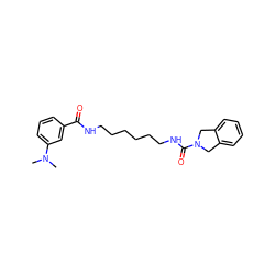 CN(C)c1cccc(C(=O)NCCCCCCNC(=O)N2Cc3ccccc3C2)c1 ZINC000166256002