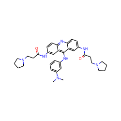 CN(C)c1cccc(Nc2c3cc(NC(=O)CCN4CCCC4)ccc3nc3ccc(NC(=O)CCN4CCCC4)cc23)c1 ZINC000027518086