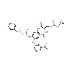 CN(C)c1cccc(Oc2cc3c(cc2NC(=O)COCc2ccccc2)NC(=O)[C@@H](CCC(=O)NC2CC2)NC3=O)c1 ZINC001772638547