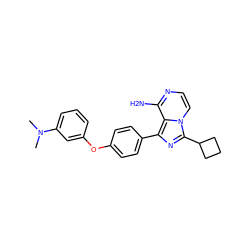 CN(C)c1cccc(Oc2ccc(-c3nc(C4CCC4)n4ccnc(N)c34)cc2)c1 ZINC000096168228