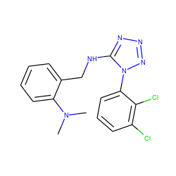 CN(C)c1ccccc1CNc1nnnn1-c1cccc(Cl)c1Cl ZINC000071333426