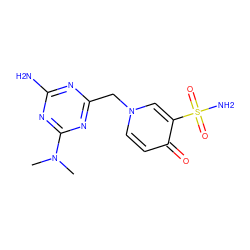 CN(C)c1nc(N)nc(Cn2ccc(=O)c(S(N)(=O)=O)c2)n1 ZINC000095558150