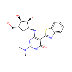 CN(C)c1nc(N[C@@H]2C[C@H](CO)[C@@H](O)[C@H]2O)c(-c2nc3ccccc3s2)c(=O)[nH]1 ZINC000473112295