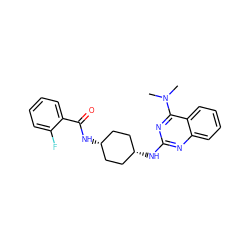 CN(C)c1nc(N[C@H]2CC[C@@H](NC(=O)c3ccccc3F)CC2)nc2ccccc12 ZINC000253694459
