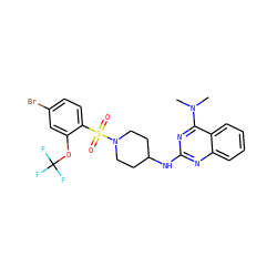 CN(C)c1nc(NC2CCN(S(=O)(=O)c3ccc(Br)cc3OC(F)(F)F)CC2)nc2ccccc12 ZINC000028343413