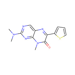 CN(C)c1ncc2nc(-c3cccs3)c(=O)n(C)c2n1 ZINC000004239154