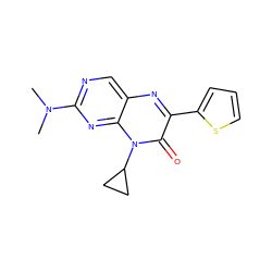 CN(C)c1ncc2nc(-c3cccs3)c(=O)n(C3CC3)c2n1 ZINC000004238404