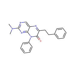 CN(C)c1ncc2nc(CCc3ccccc3)c(=O)n(-c3ccccc3)c2n1 ZINC000004238229