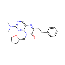 CN(C)c1ncc2nc(CCc3ccccc3)c(=O)n(C[C@H]3CCCO3)c2n1 ZINC000004238422