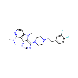 CN(C)c1nccc2c1c1ncnc(N3CCN(CCc4ccc(F)c(F)c4)CC3)c1n2C ZINC000013559673