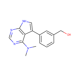 CN(C)c1ncnc2[nH]cc(-c3cccc(CO)c3)c12 ZINC000210747563