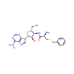 CN(C)c1ncnc2c1ncn2[C@@H]1O[C@H](CO)[C@@H](NC(=O)[C@@H](N)CSCc2ccccc2)[C@H]1O ZINC000169314929