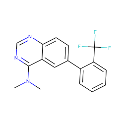 CN(C)c1ncnc2ccc(-c3ccccc3C(F)(F)F)cc12 ZINC000004265343