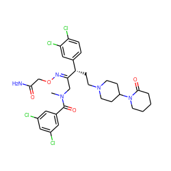 CN(C/C(=N\OCC(N)=O)[C@@H](CCN1CCC(N2CCCCC2=O)CC1)c1ccc(Cl)c(Cl)c1)C(=O)c1cc(Cl)cc(Cl)c1 ZINC000027891506