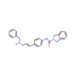 CN(C/C=C/c1ccc(NC(=O)N2Cc3ccccc3C2)cc1)Cc1ccccc1 ZINC000165883627