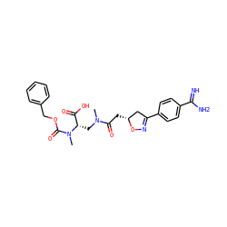 CN(C[C@@H](C(=O)O)N(C)C(=O)OCc1ccccc1)C(=O)C[C@@H]1CC(c2ccc(C(=N)N)cc2)=NO1 ZINC000013763404