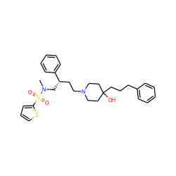 CN(C[C@@H](CCN1CCC(O)(CCCc2ccccc2)CC1)c1ccccc1)S(=O)(=O)c1cccs1 ZINC000026848340