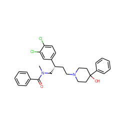 CN(C[C@@H](CCN1CCC(O)(c2ccccc2)CC1)c1ccc(Cl)c(Cl)c1)C(=O)c1ccccc1 ZINC000013534572