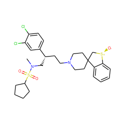 CN(C[C@@H](CCN1CCC2(CC1)C[S@@+]([O-])c1ccccc12)c1ccc(Cl)c(Cl)c1)S(=O)(=O)C1CCCC1 ZINC000026577533