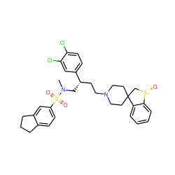 CN(C[C@@H](CCN1CCC2(CC1)C[S@@+]([O-])c1ccccc12)c1ccc(Cl)c(Cl)c1)S(=O)(=O)c1ccc2c(c1)CCC2 ZINC000103277454