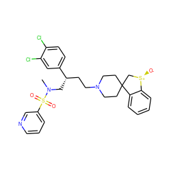 CN(C[C@@H](CCN1CCC2(CC1)C[S@@+]([O-])c1ccccc12)c1ccc(Cl)c(Cl)c1)S(=O)(=O)c1cccnc1 ZINC000026579099