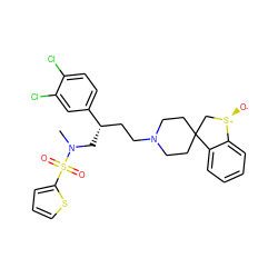 CN(C[C@@H](CCN1CCC2(CC1)C[S@@+]([O-])c1ccccc12)c1ccc(Cl)c(Cl)c1)S(=O)(=O)c1cccs1 ZINC000026578605