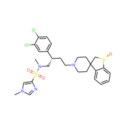 CN(C[C@@H](CCN1CCC2(CC1)C[S@@+]([O-])c1ccccc12)c1ccc(Cl)c(Cl)c1)S(=O)(=O)c1cn(C)cn1 ZINC000026579063