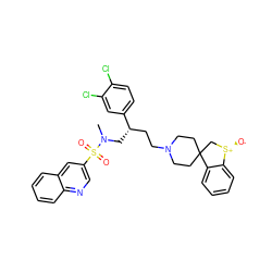 CN(C[C@@H](CCN1CCC2(CC1)C[S@@+]([O-])c1ccccc12)c1ccc(Cl)c(Cl)c1)S(=O)(=O)c1cnc2ccccc2c1 ZINC000026579723