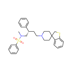 CN(C[C@@H](CCN1CCC2(CC1)CSc1ccccc12)c1ccccc1)S(=O)(=O)c1ccccc1 ZINC000013479343