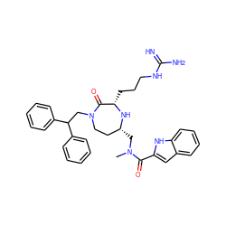 CN(C[C@@H]1CCN(CC(c2ccccc2)c2ccccc2)C(=O)[C@H](CCCNC(=N)N)N1)C(=O)c1cc2ccccc2[nH]1 ZINC001772637946